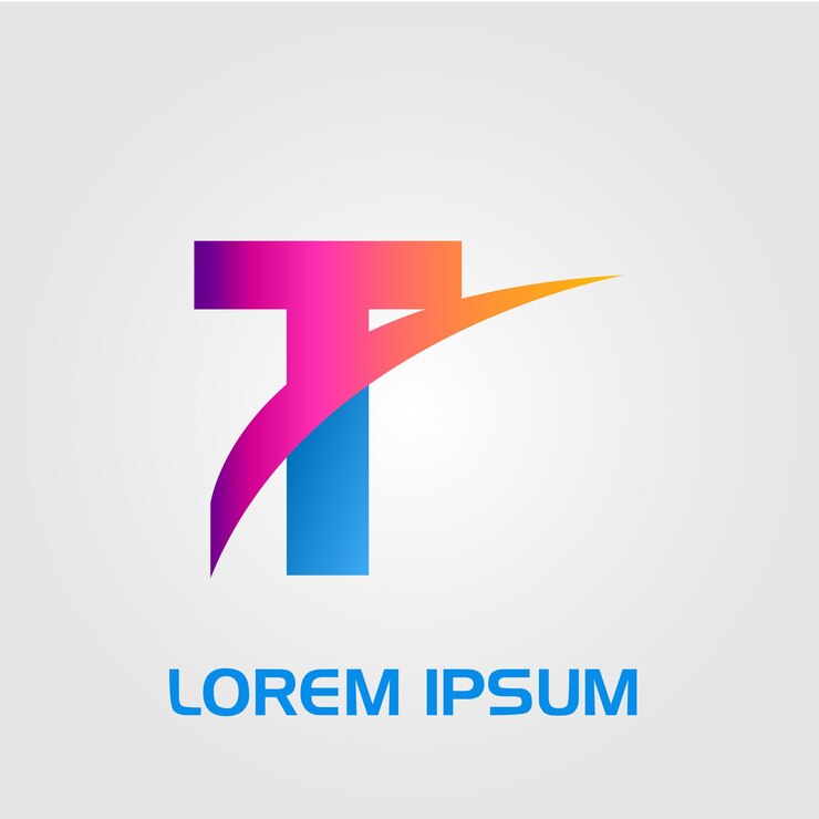 T Letter Abstract Curve Line Initial Logo