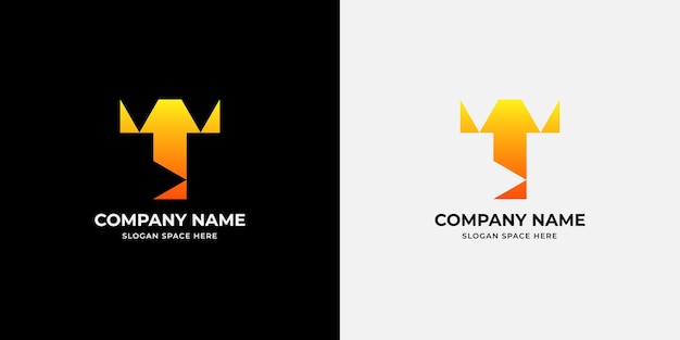 t letter colorful gradient logo design template