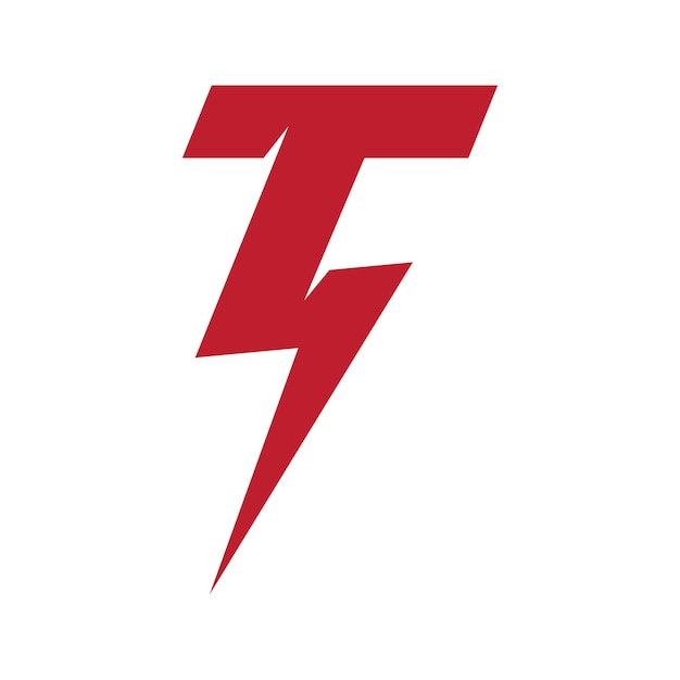 T letter initial Power lightning logo