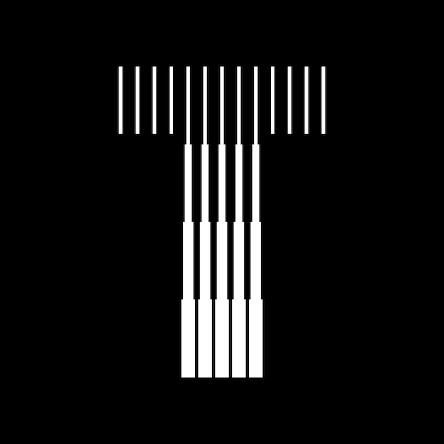 t letter lines logo icon illustration