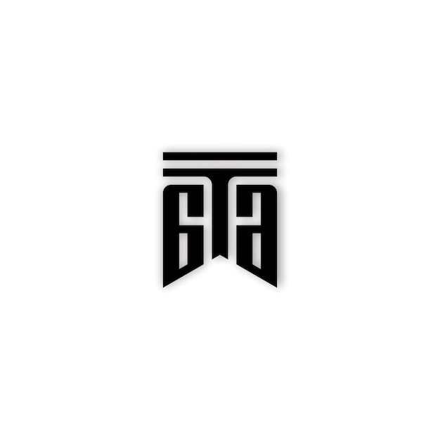 T と A 文字のロゴのデザイン コンセプト