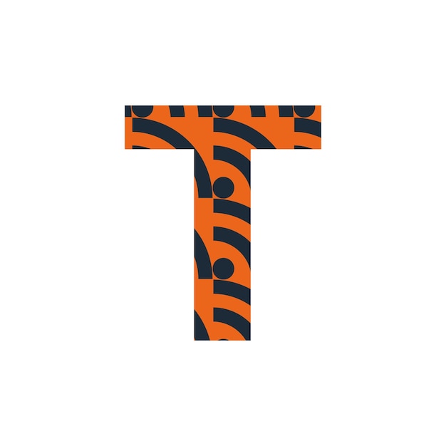 T-letterlogo of t-tekstlogo en t-woordlogo-ontwerp