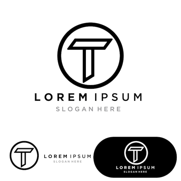 T-logo ontwerp element pictogrammalplaatje