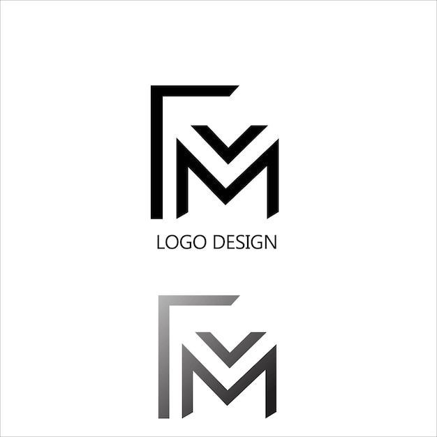 t m initial letter logo design icon