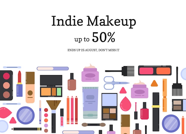 Vector t makeup and skincare sale background