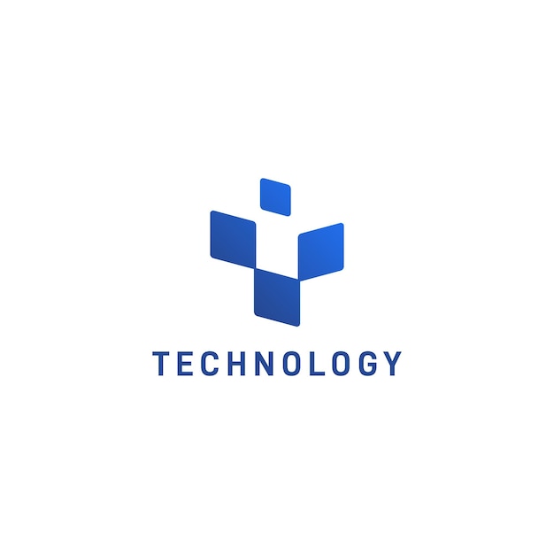 T monogramma tecnologia logo design moderno