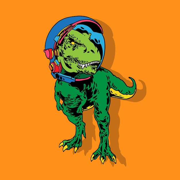 T rex astronaut for logo and template001