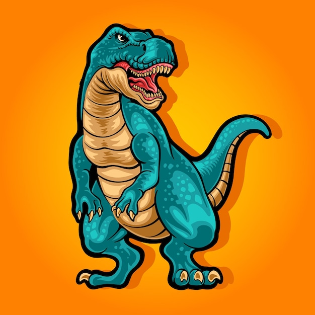 t-rex cartoon mascot illustration