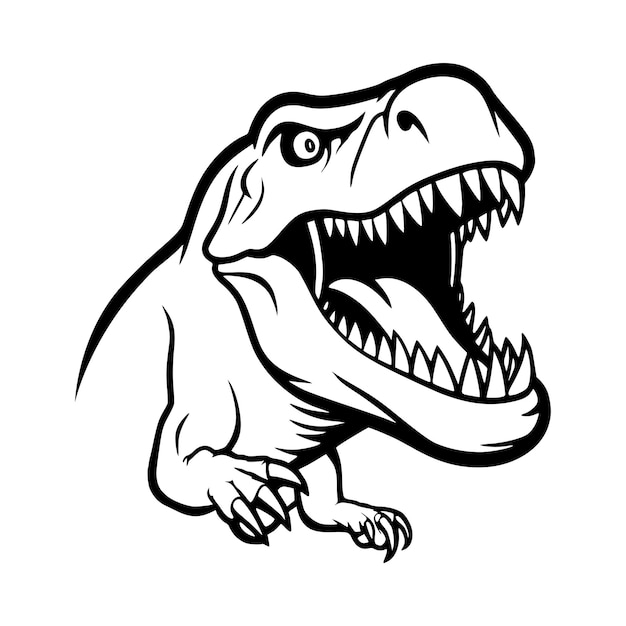 t rex dinosaurus monster illustratie schets voor symbool of logo