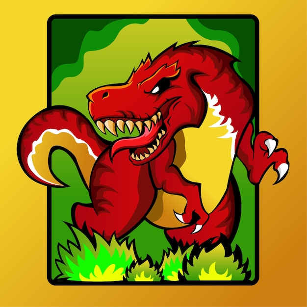 T Rex esport mascotte logo ontwerp