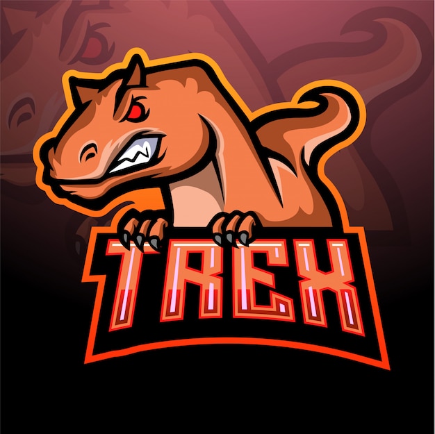 T-rex mascot esport illustration