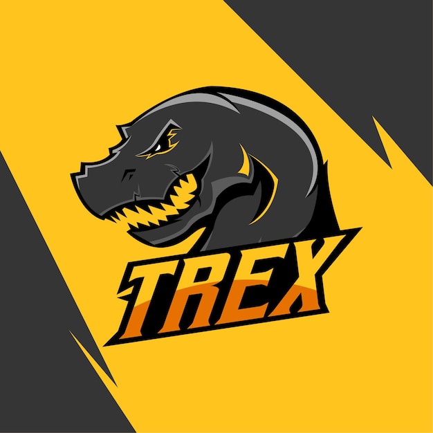 T rex mascot logo design vector