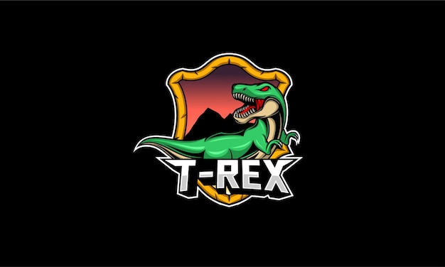 Vector t rex mascot logo illustration