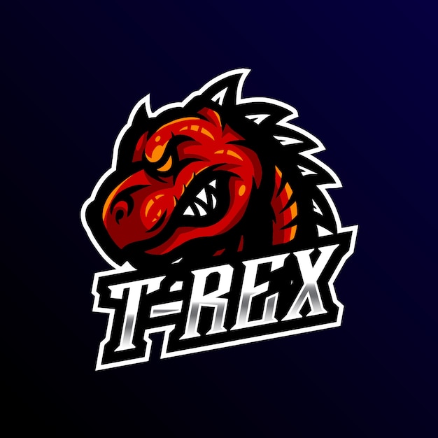 T-rex mascotte logo esport gaming