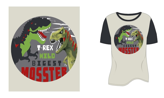 T Rex 's werelds grootste monster dicto typografie vintage T-shirt design