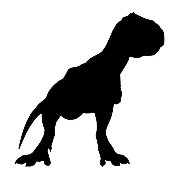 T rex silhouet geïsoleerd zwart op witte achtergrond