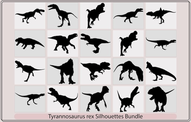 T rex tyrannosaurus silhouet vector illustratie grommende schreeuwende tyrannosaurus rex dinosaurus si