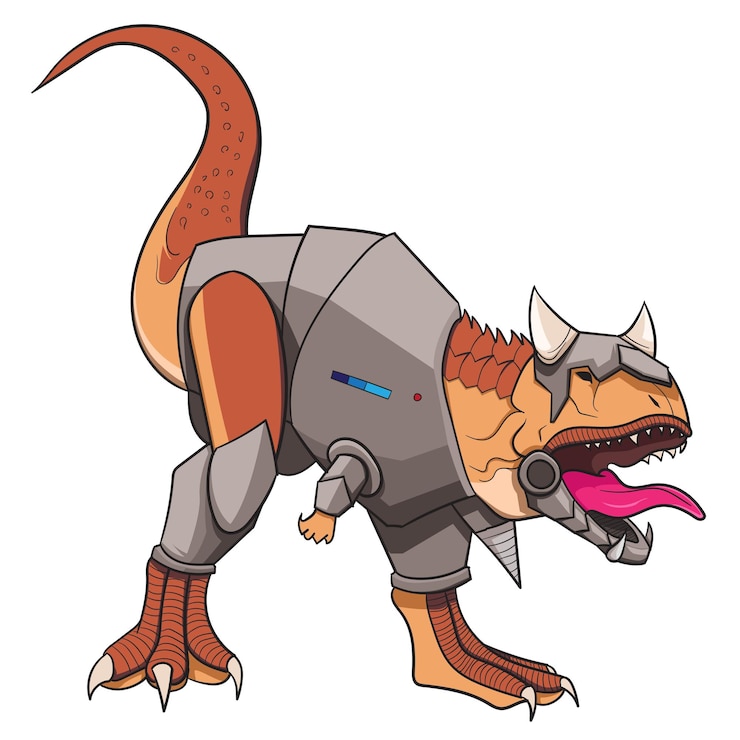 Vector t-rex war machine vector illustration