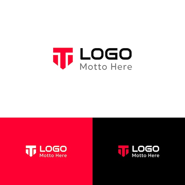 Vector t shield logo design