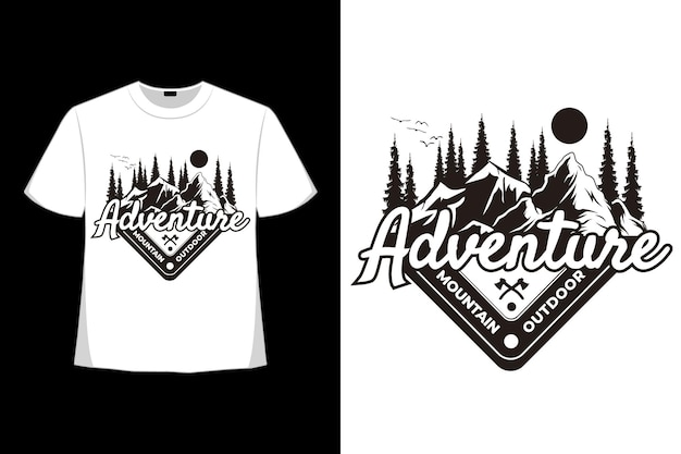 T-shirt adventure mountain outdoor pine vintage style