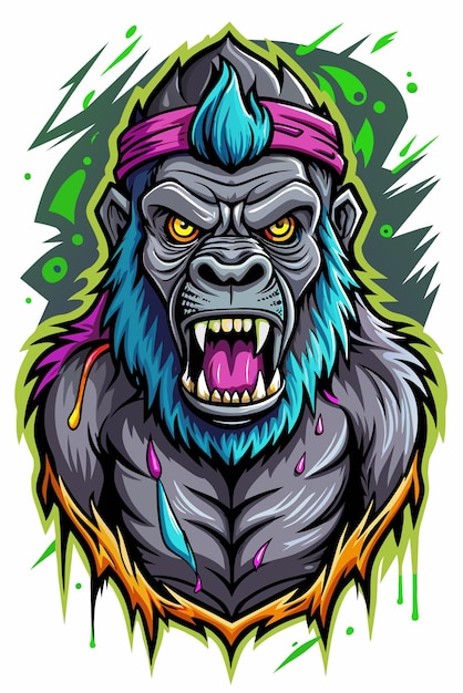 t shirt art ready to print color full gorilla 2