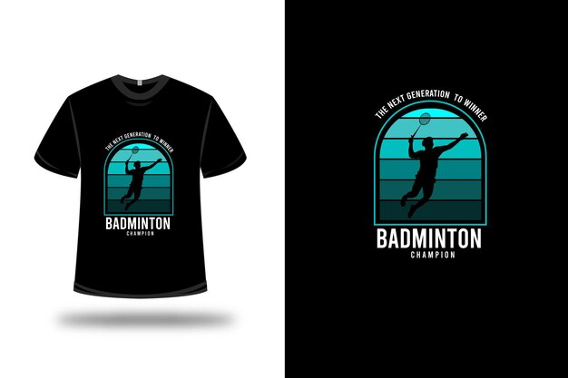 T-shirt badminton color green and white