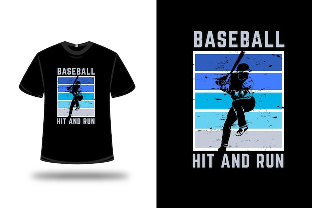 T-shirt baseball mordi e fuggi colore blu e verde