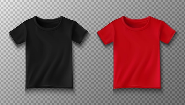 T-shirt in black and red color. isolated illustration.