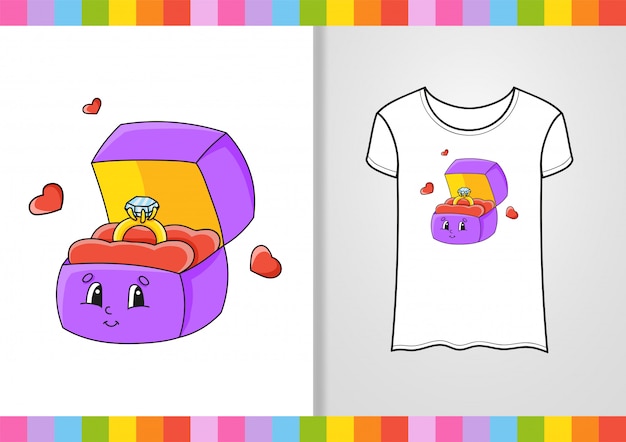 T-shirt design. Cute character on shirt. 