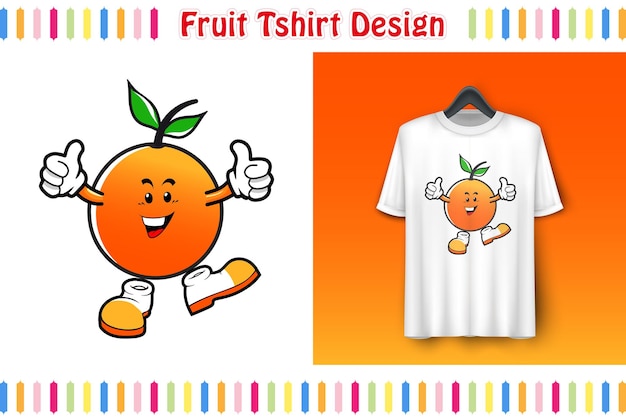 T-shirt design, cute fruits character on shirt, hand drawn colorful vector illustration, cartoons