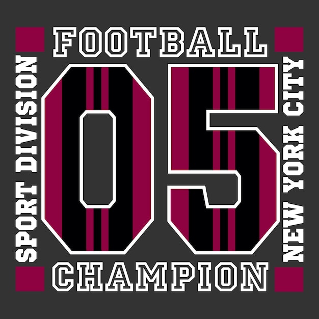 T shirt design football sport vector lettering illustration typography