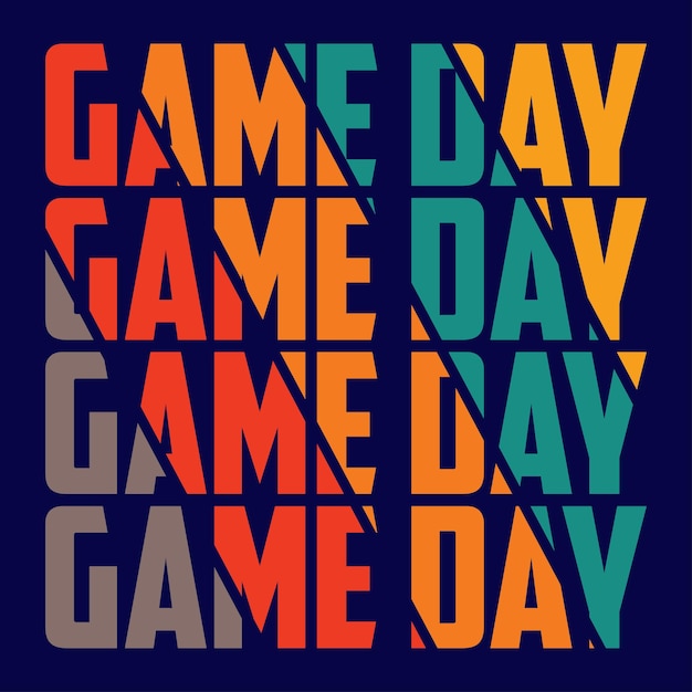 t shirt design game day with rugby ball vintage illustration