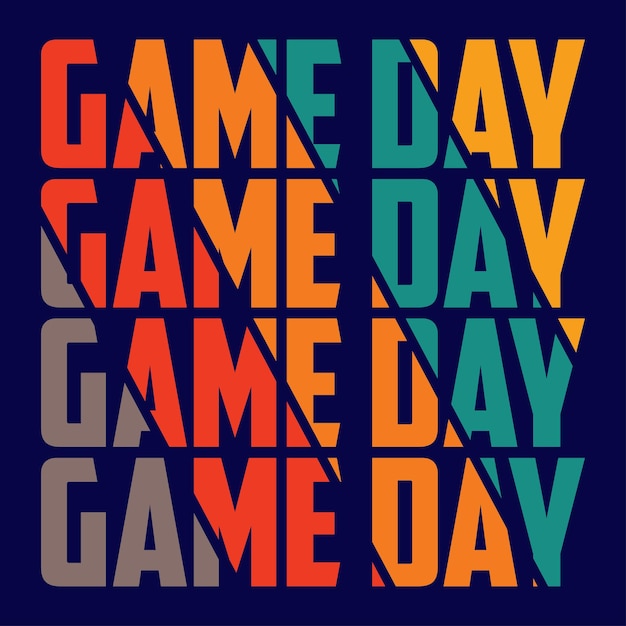 Vector t shirt design game day with rugby ball vintage illustration