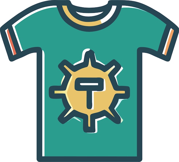 Vector t shirt design icon or t shirt design mockup or tshirt