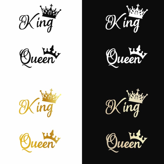 T-shirt design re e regina. disegni di t-shirt di design di coppia