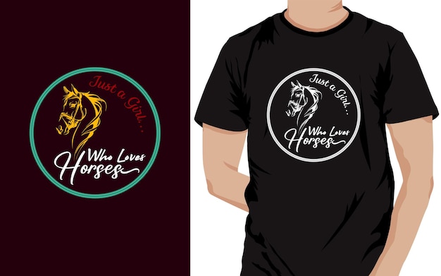 T - shirt design for a lady who low horses