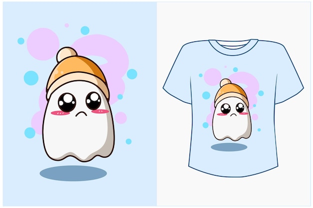 Premium Vector | T shirt design mockup ghost illustration