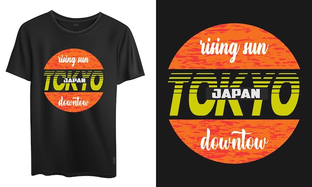 Vector t shirt design mockup tokyo vector letters illustration typography