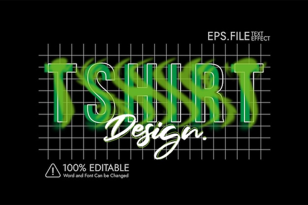 Дизайн футболки для печати уличная мода стиль текстовый эффект редактируемый premium векторы