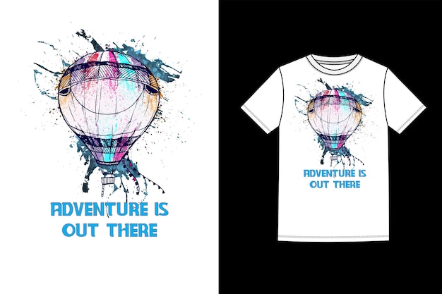 Вектор Образцы дизайна футболки с изображением приключения на воздушном шаре