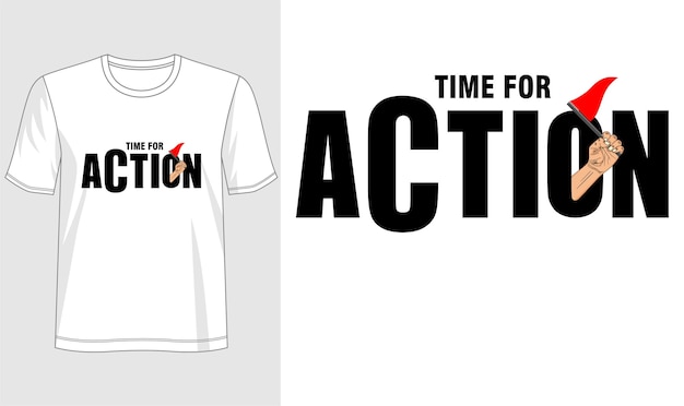 Tempo di progettazione della maglietta per la tipografia di azione