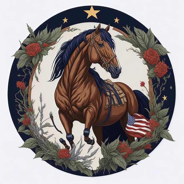 t shirt design vector illustration colorful shape usa war horse