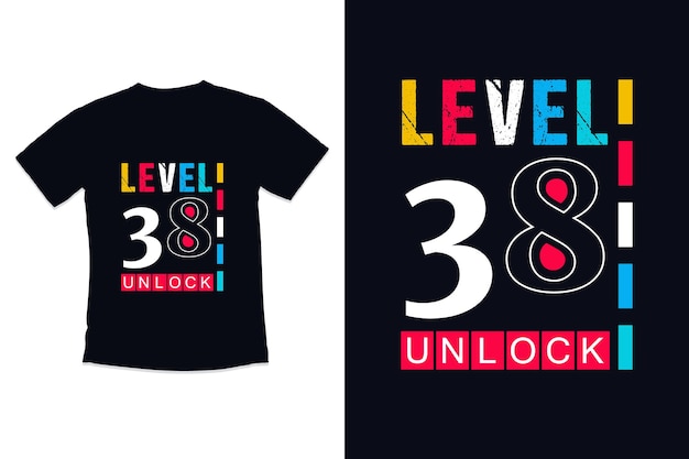 T shirt design vintage gamer with level 38 birthday gaming tshirt design