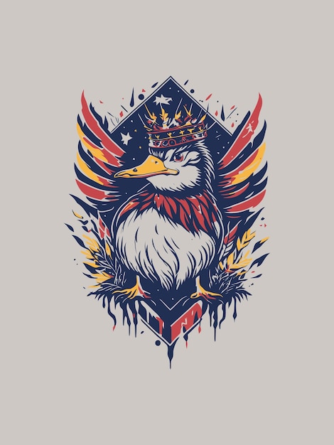 T shirt design what the duck with flag american