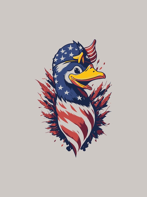 T shirt design what the duck with flag american