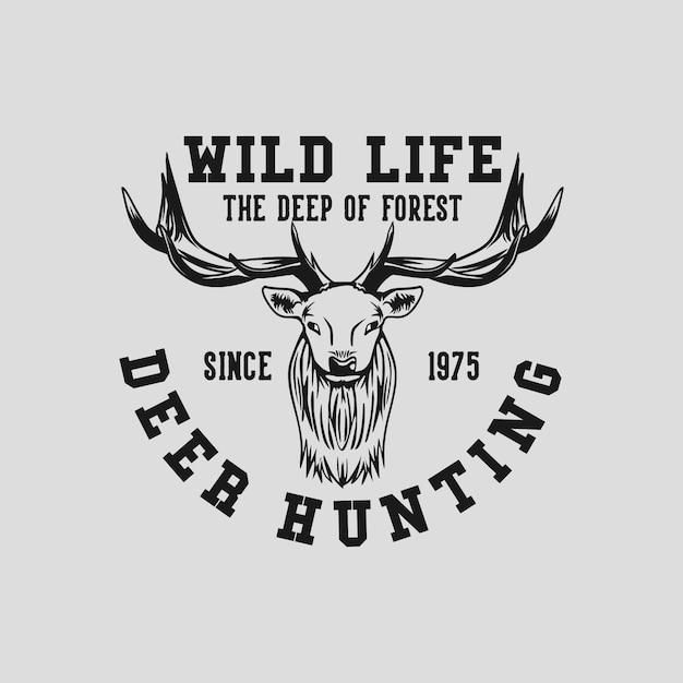 T 셔츠 디자인 와일드 라이프 1975 이후 숲 디 사냥의 깊은 곳