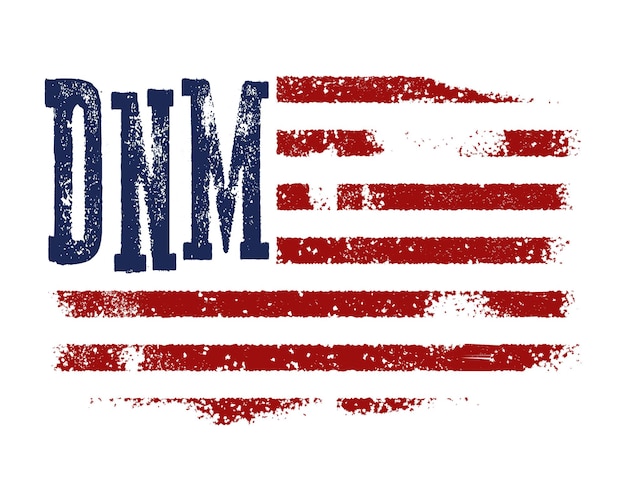 T-shirt design with american flag and grunge texture.