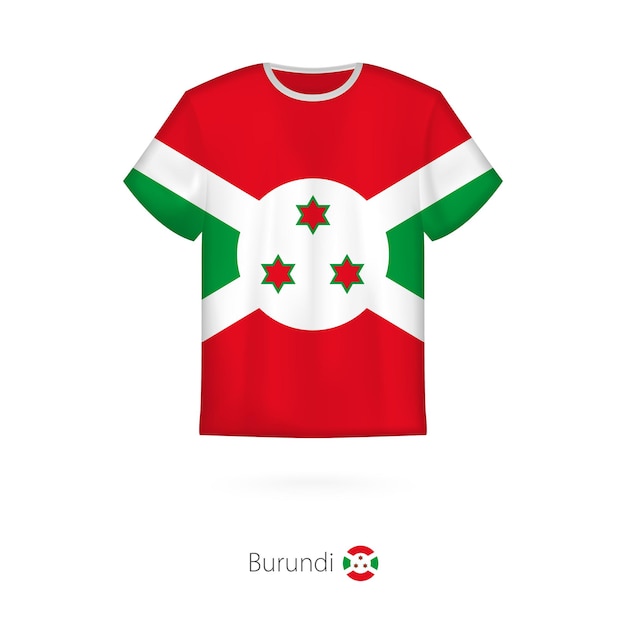 T-shirt design with flag of Burundi. T-shirt vector template.