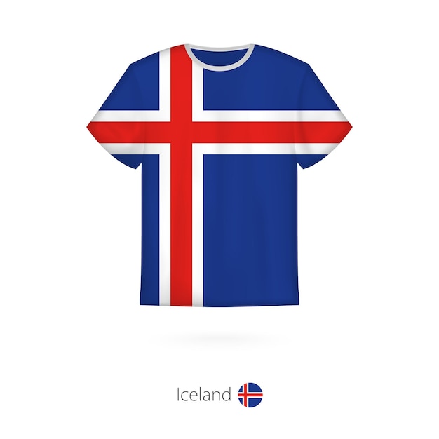 T-shirt design with flag of Iceland. T-shirt vector template.