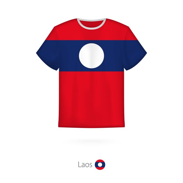 T-shirt design with flag of Laos